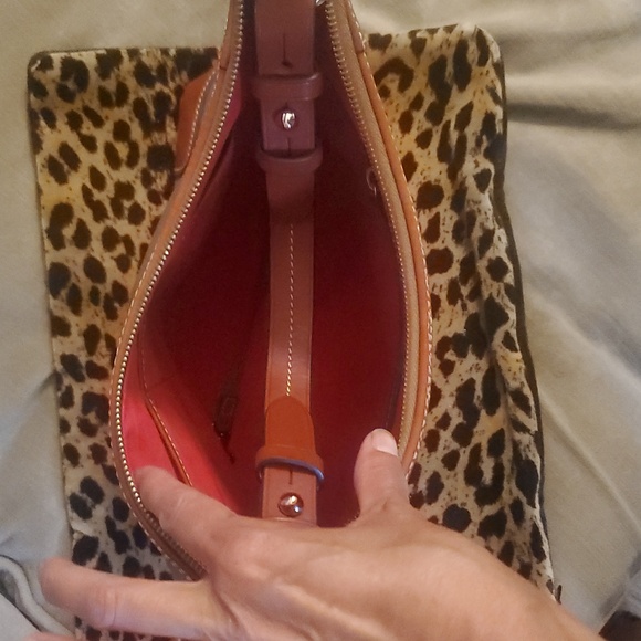 DOONEY & BOURKE  Gray and Brown Pebble Grain Leather Shoulder Bag - Picture 6 of 9